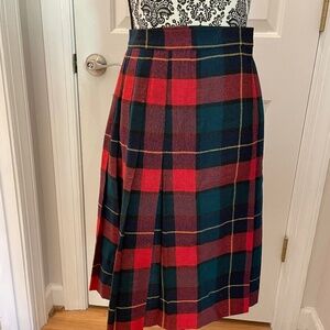Vintage 1970’s Ann Steven’s NY Wrap Tartan Red Plaid Wool Skirt